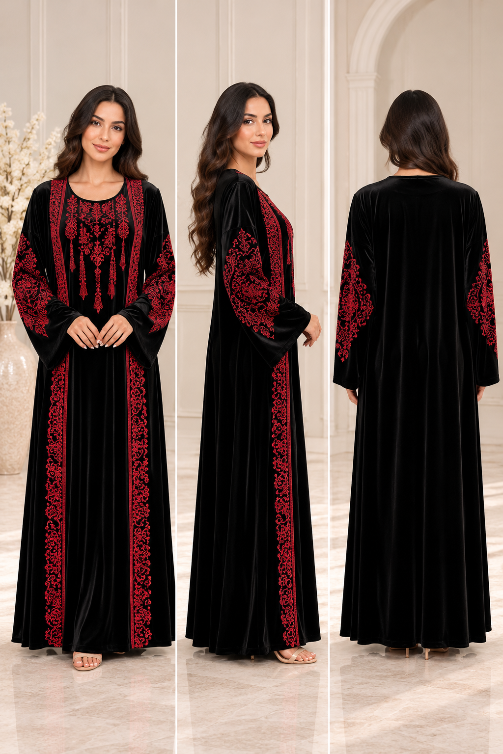 Layali Velvet Thobe & Abaya Set