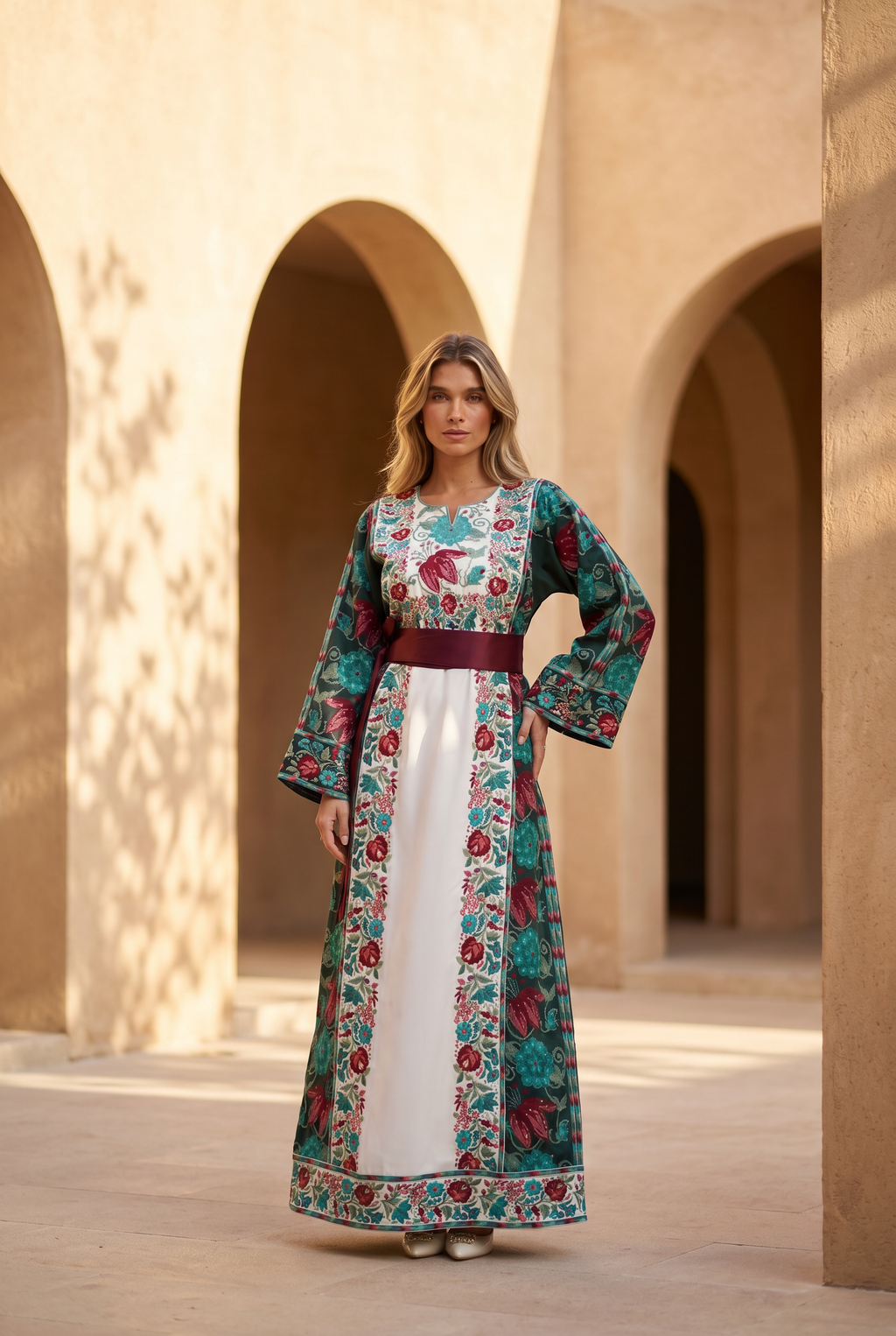 Floral Thobe in Green