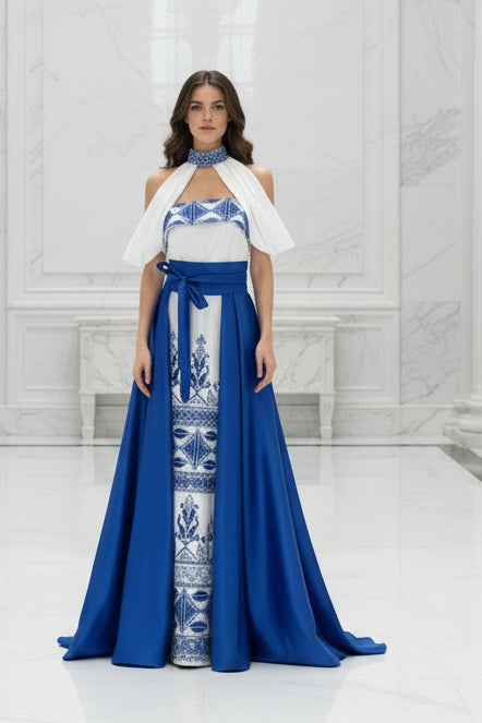 Majestic Sahra Dress Royal Blue