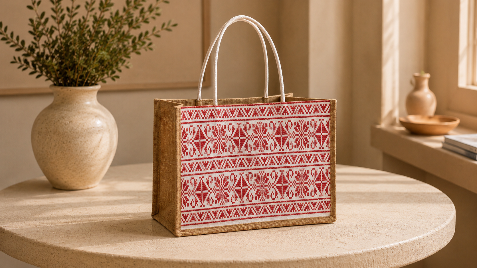 The signature Red Tatreez Tote