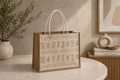 The signature Tatreez Tote Beige