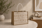 The signature Tatreez Tote Beige