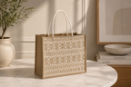 The signature Tatreez Tote Beige