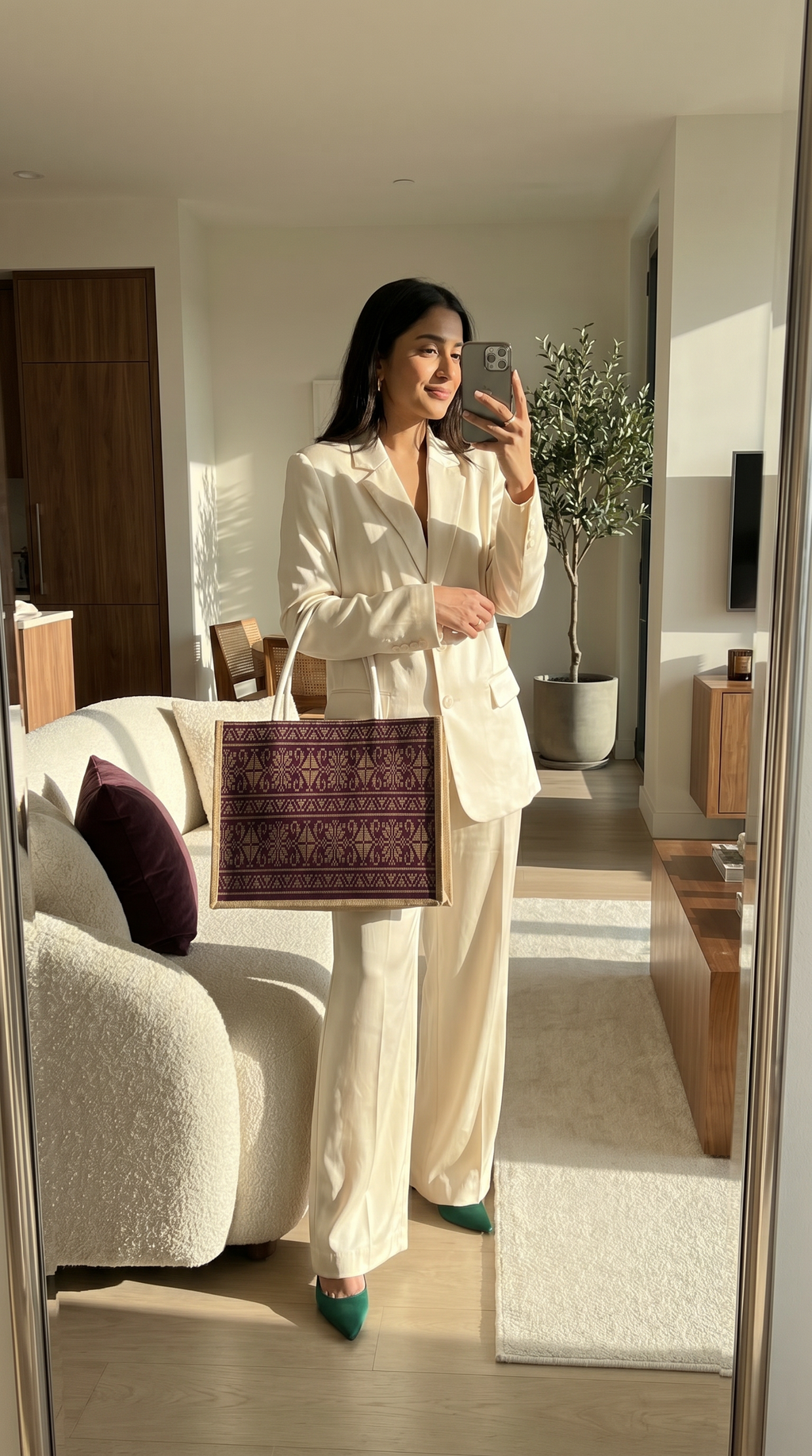 The signature Eggplant Tatreez Tote
