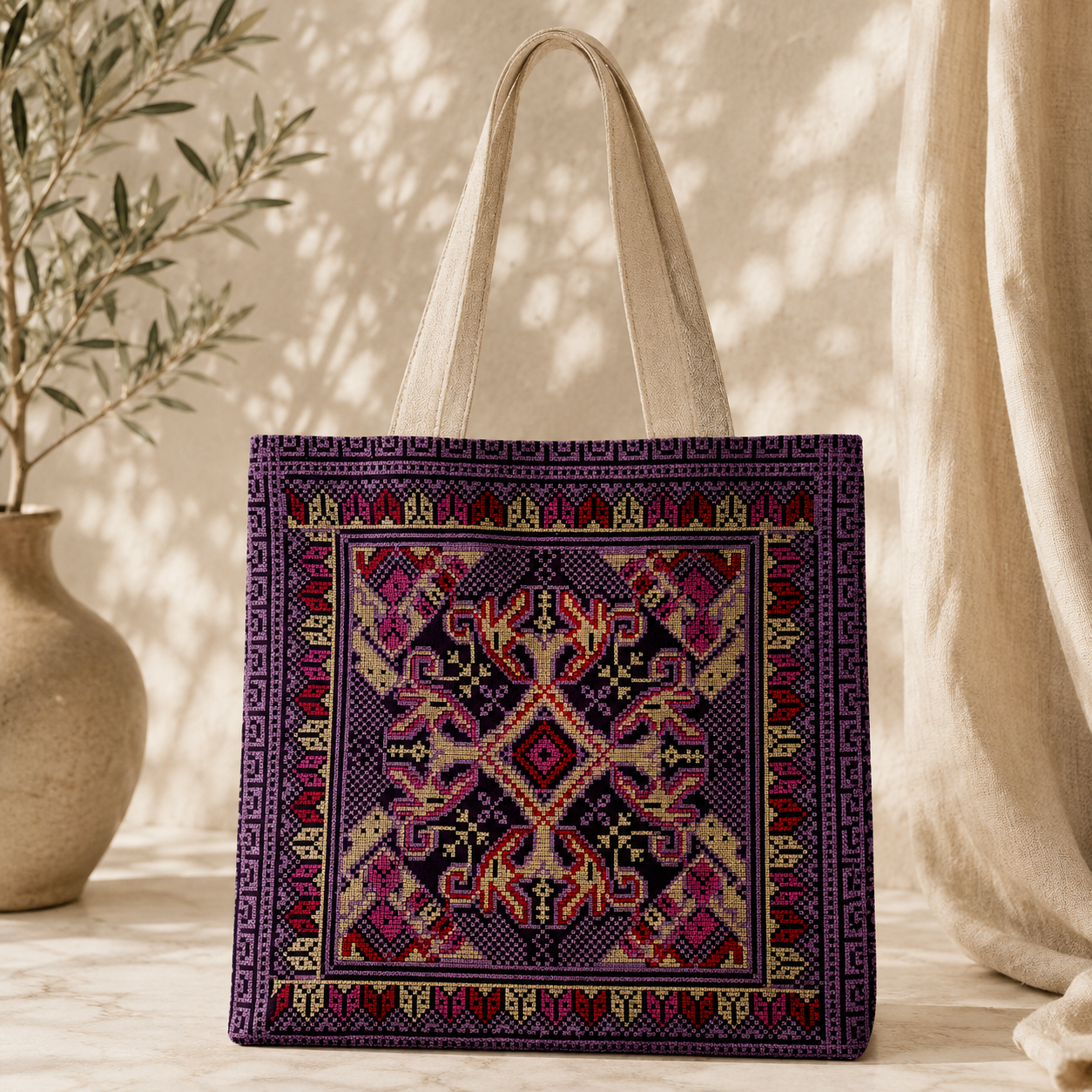 Bloom Tote Bag Eggplant