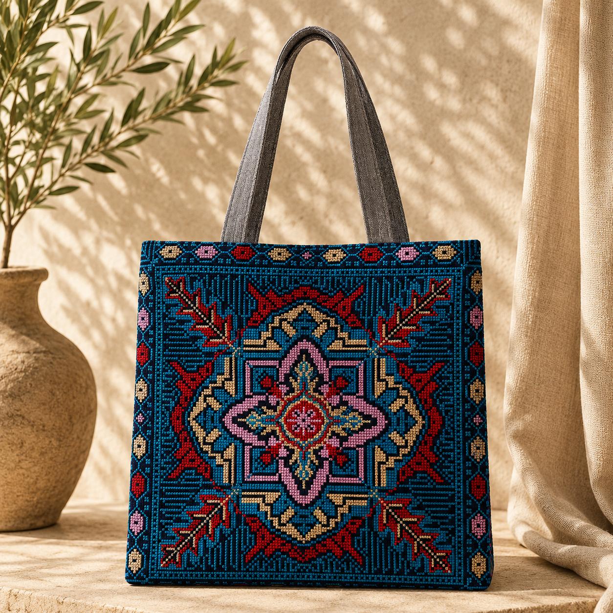 Bloom Tote Bag Grey