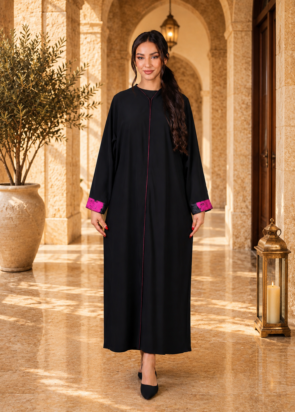 Contemporary roses Abaya