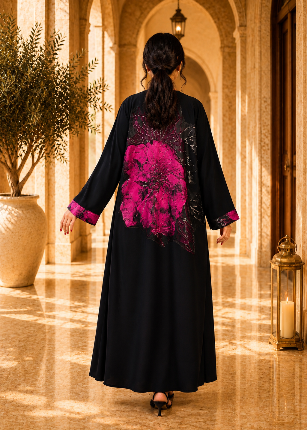 Contemporary roses Abaya