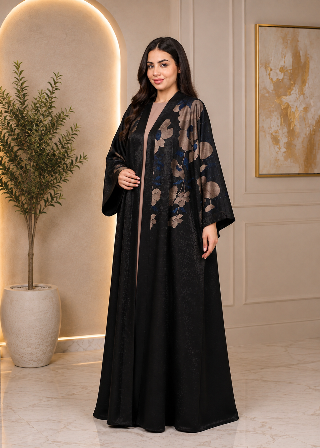 Poppy flower Abaya