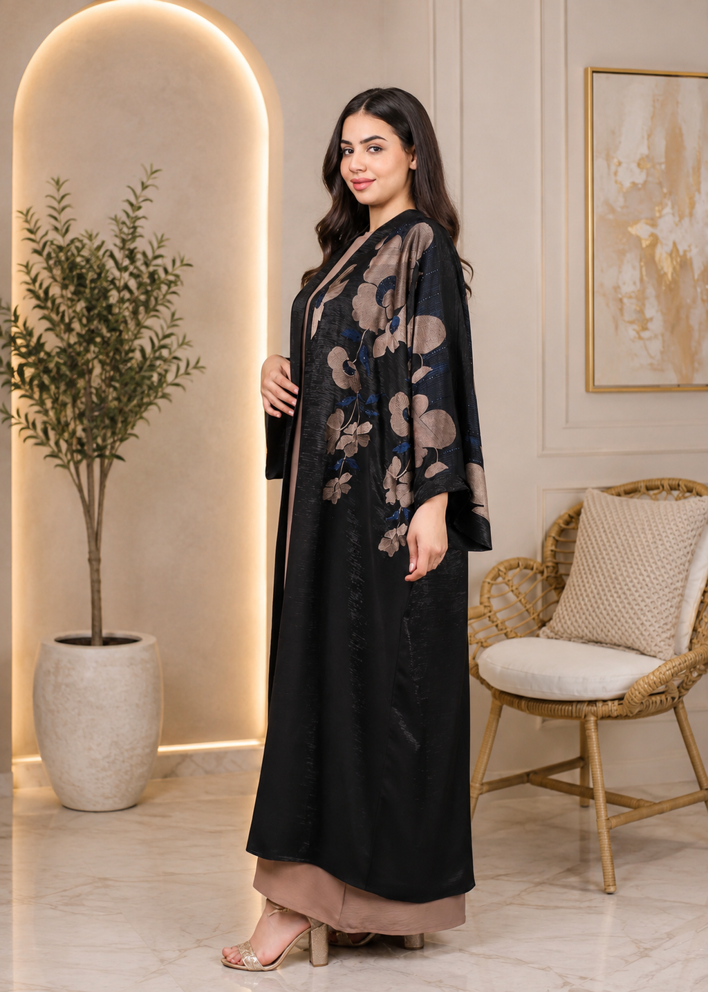 Poppy flower Abaya