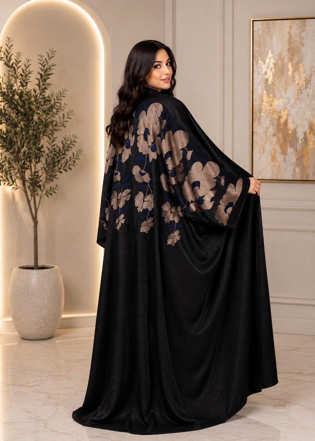 Poppy flower Abaya