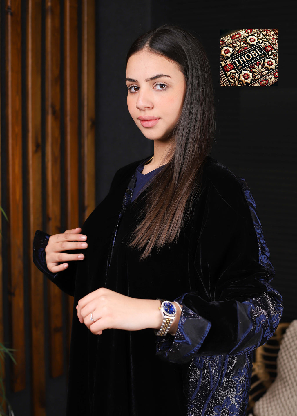 Midnight Azure Abaya