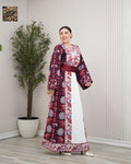 Floral Thobe in Burgundy