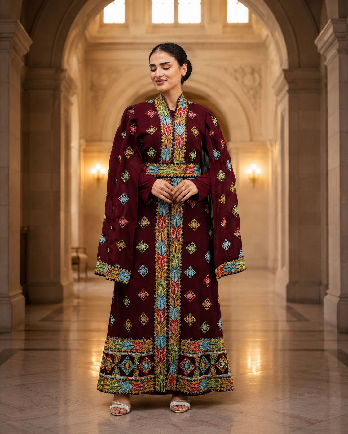 Zakhrafa Qaftan Burgundy