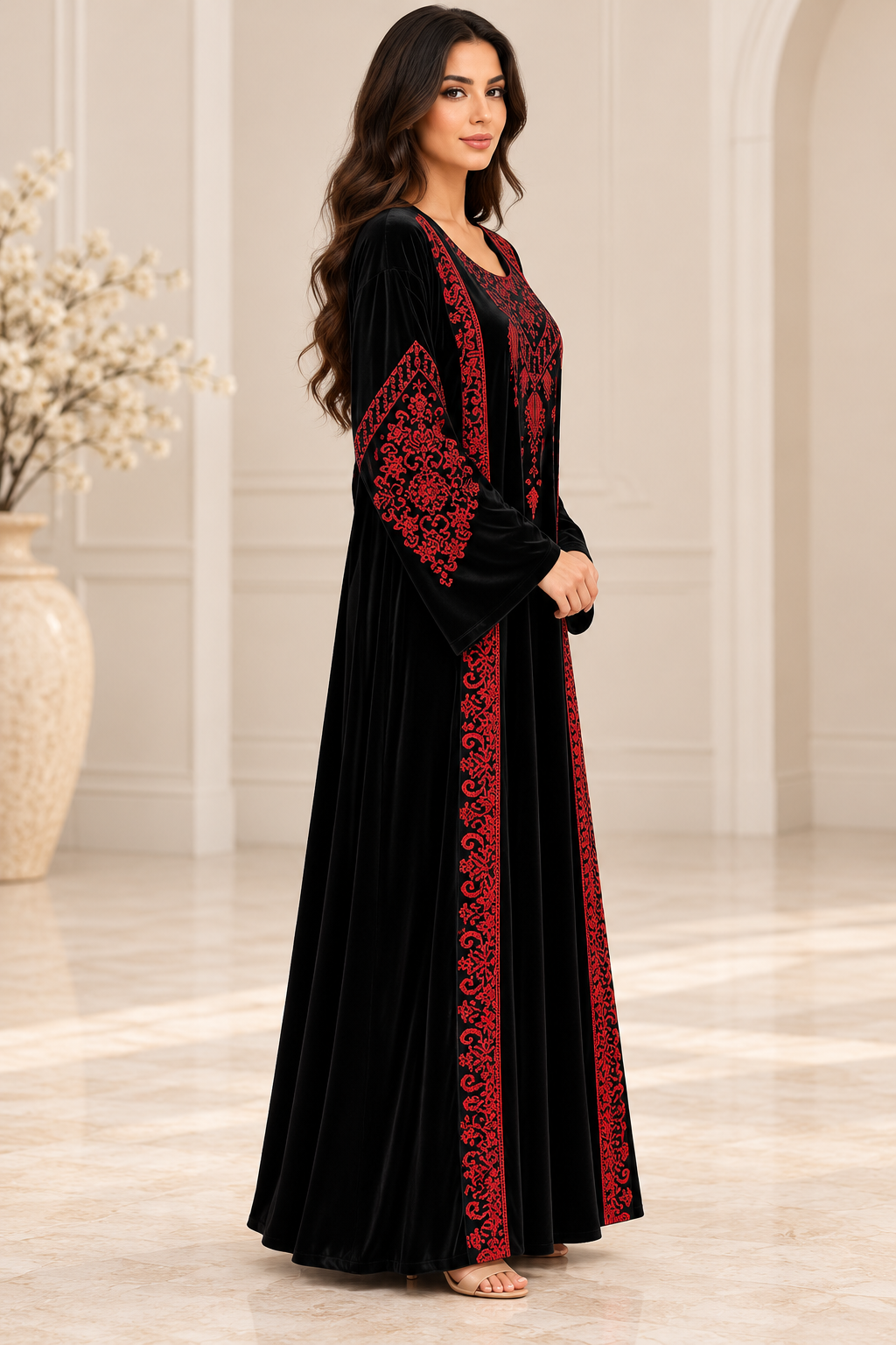 Layali Velvet Thobe & Abaya Set
