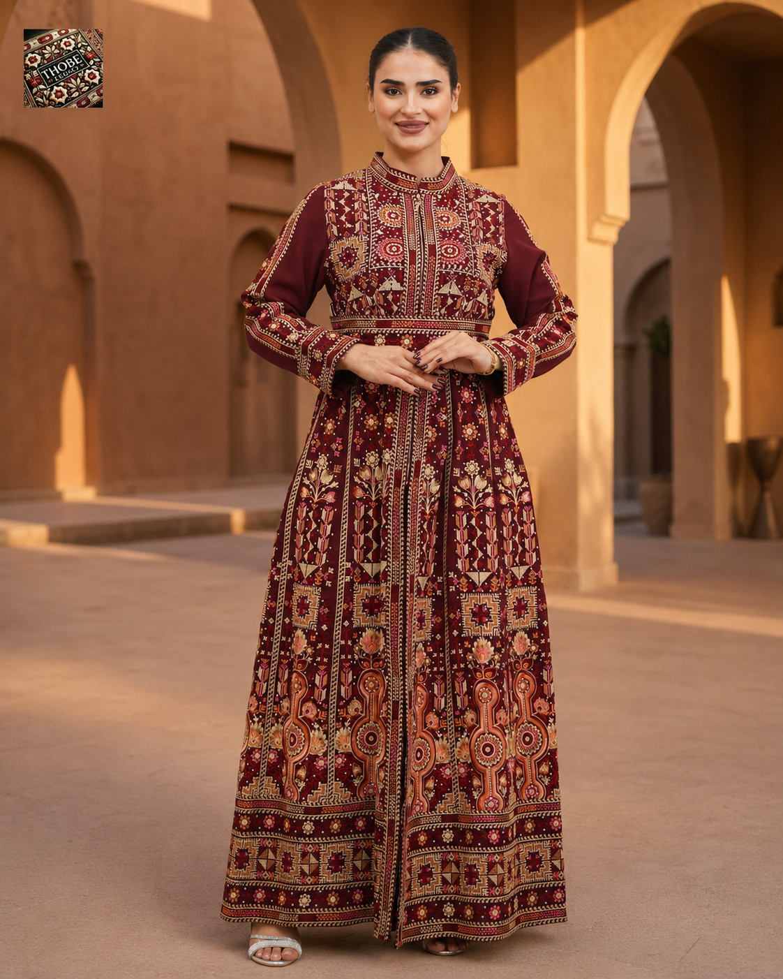 Qaftan Rawiya Burgundy