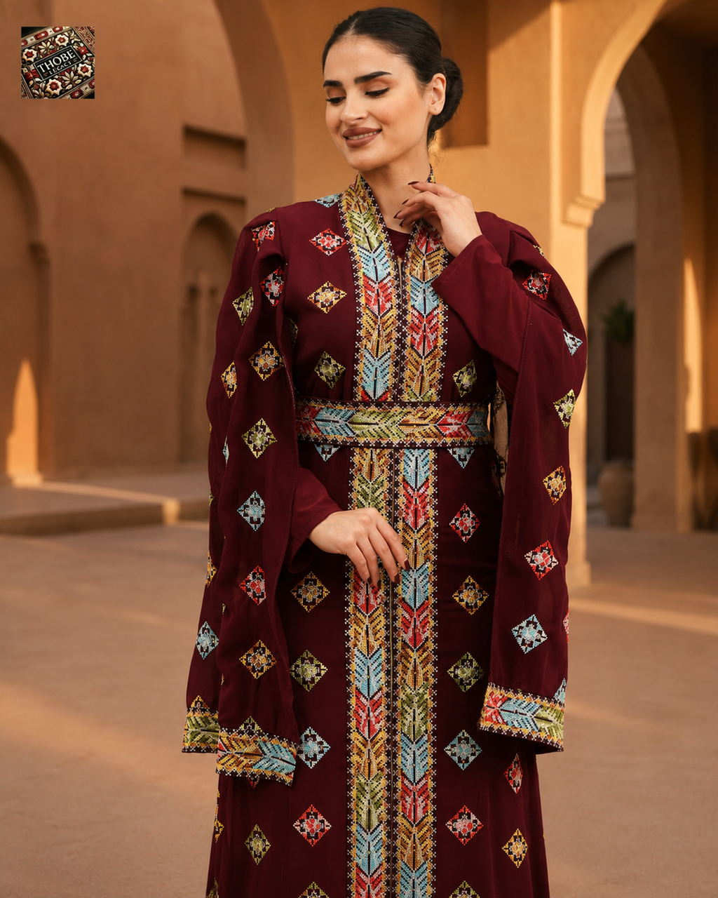 Zakhrafa Qaftan Burgundy